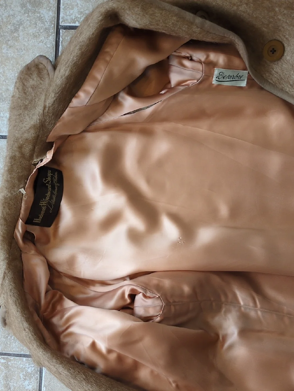 Vintage Women's Long Camel Wool Coat - Tan - Picture 8 of 9